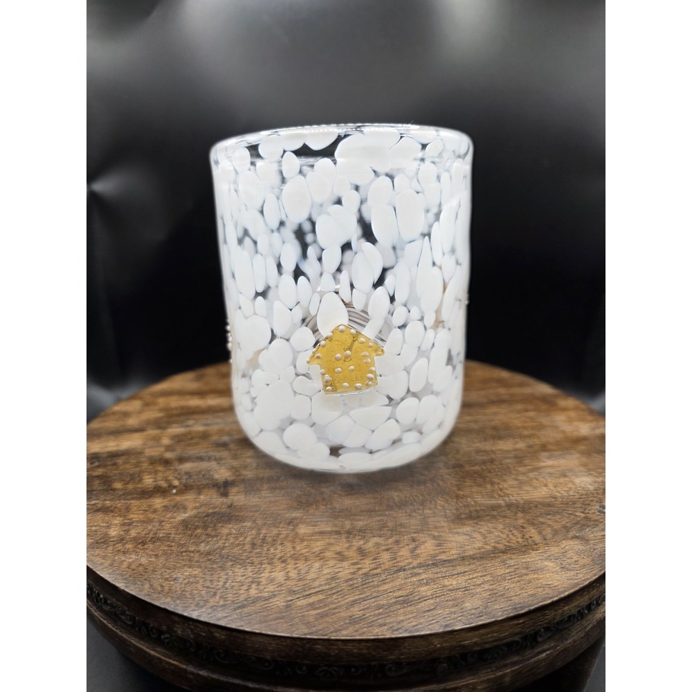 Anthropologie Nesting Grace Festive Confetti Icon Juice Glass Gingerbread House